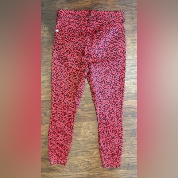 Alice + Olivia Good High Rise Ankle Skinny Jeans Red Leopard Funky Rock Size 28 - Picture 2 of 11
